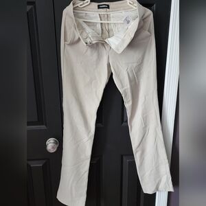 Express Cream Straight Leg Pants